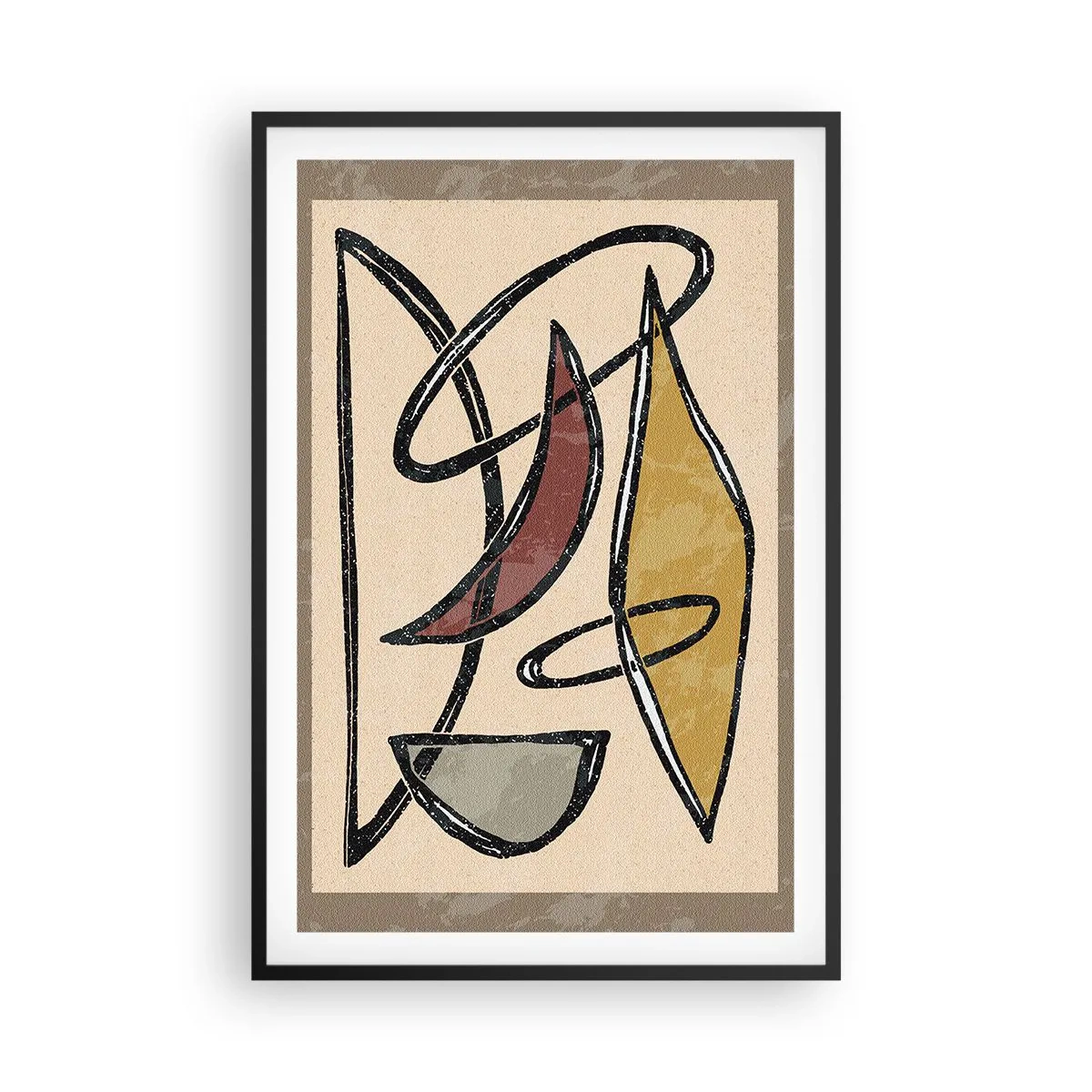 Póster en marco negro - Composición: arcos y óvalos - 61x91 cm