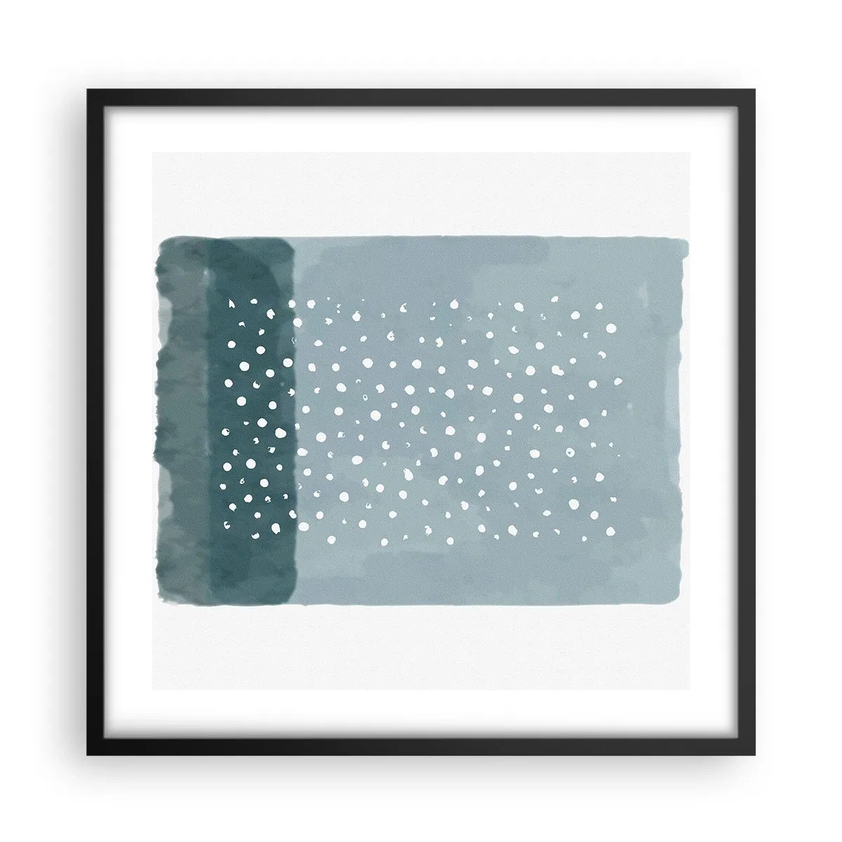 Póster en marco negro - Creación sobre azul - 50x50 cm