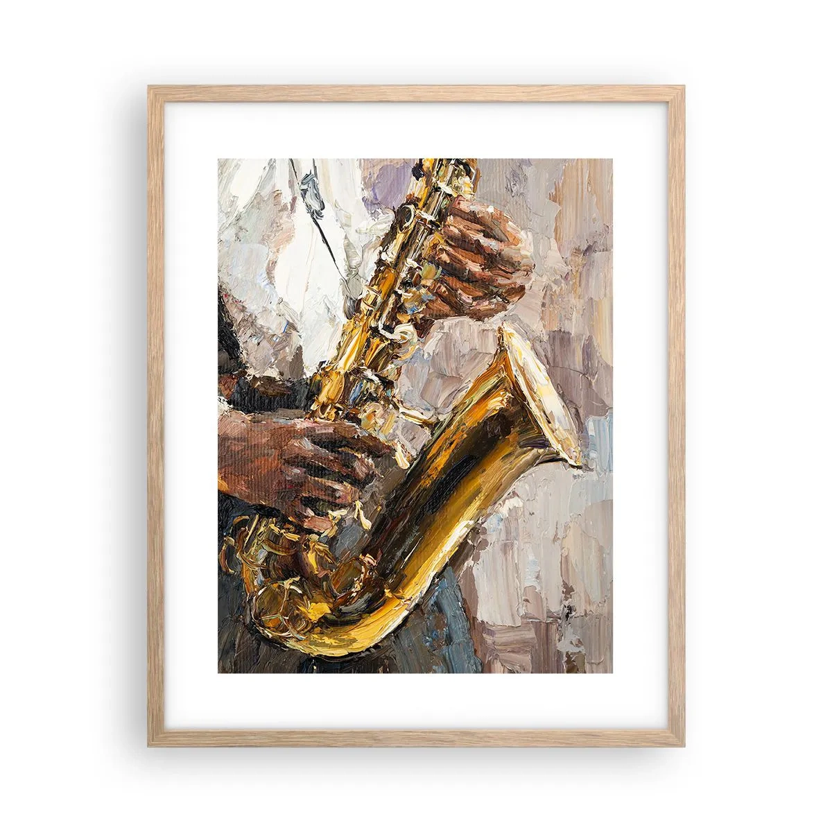 Póster en marco roble claro - Llegó el momento del solo - 40x50 cm