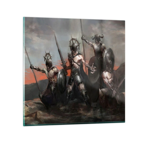 Cuadro sobre vidrio - Impresiones sobre Vidrio - Escudo con escudo - 30x30 cm