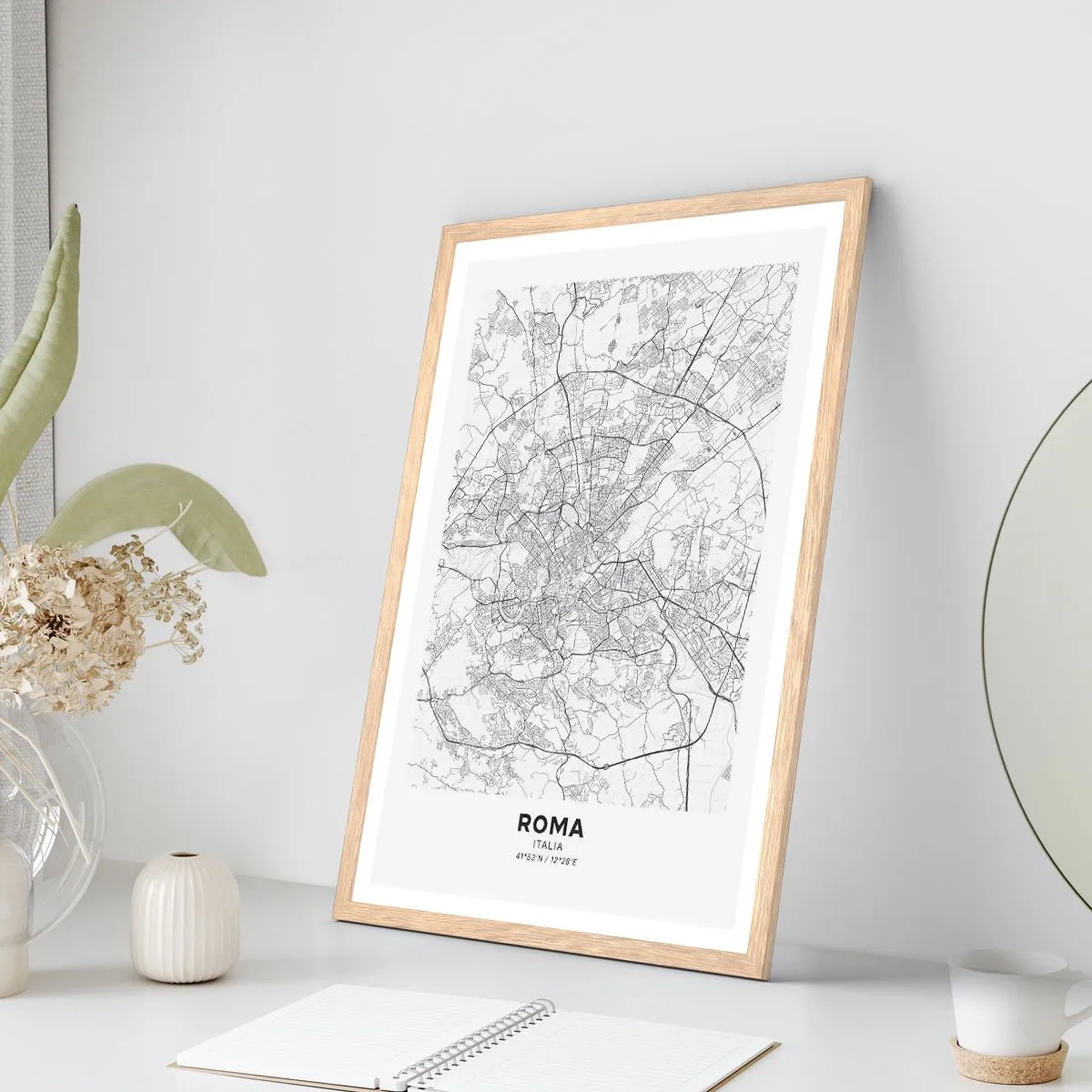 Póster en marco roble claro - El círculo romano - 61x91 cm