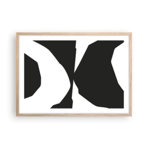 Póster en marco roble claro - Positivo-negativo - 70x50 cm