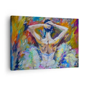 Cuadro sobre lienzo - Impresión de Imagen - Una bailarina en colores dinámicos y expresión pictórica. - 70x50cm - Podría ser cualquier cosa - Decoración de pared moderna para salón y dormitorio ARTTOR