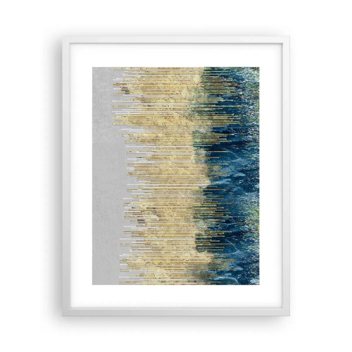 Póster en marco blanco - Frontera de líneas doradas - 40x50 cm