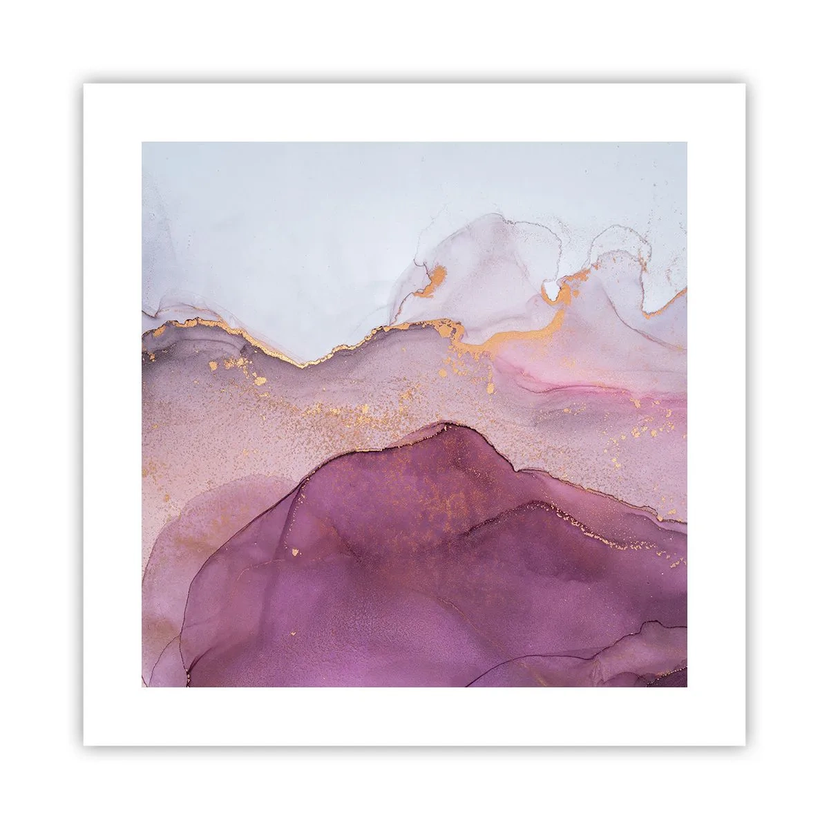 Póster - Olas de lila y púrpura - 40x40 cm