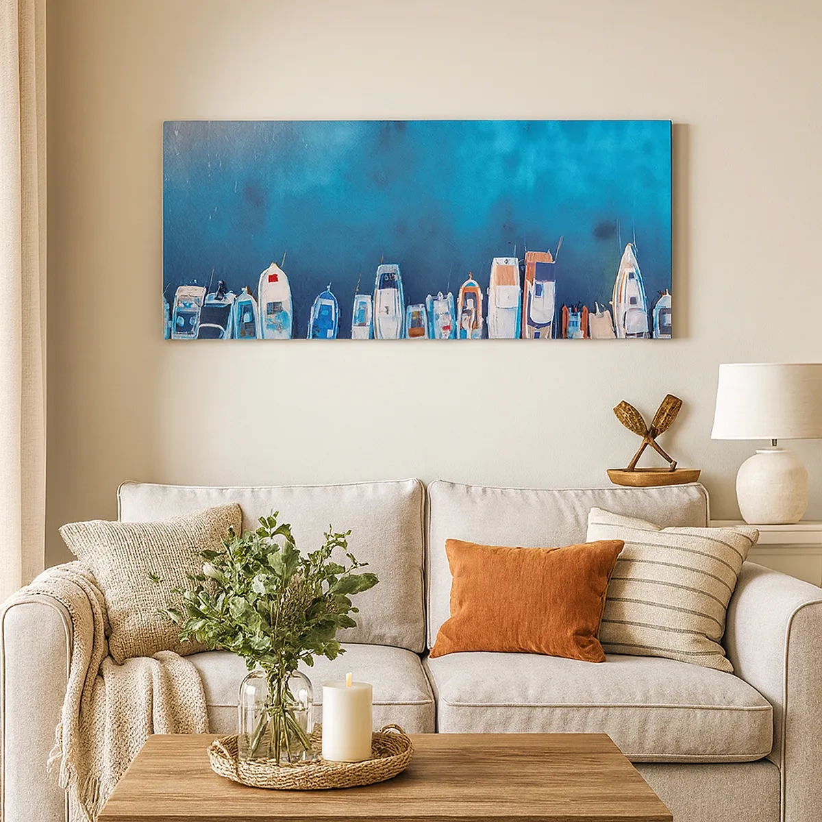 Cuadro sobre lienzo - Impresión de Imagen - En fila y a la espera - 30x30 cm