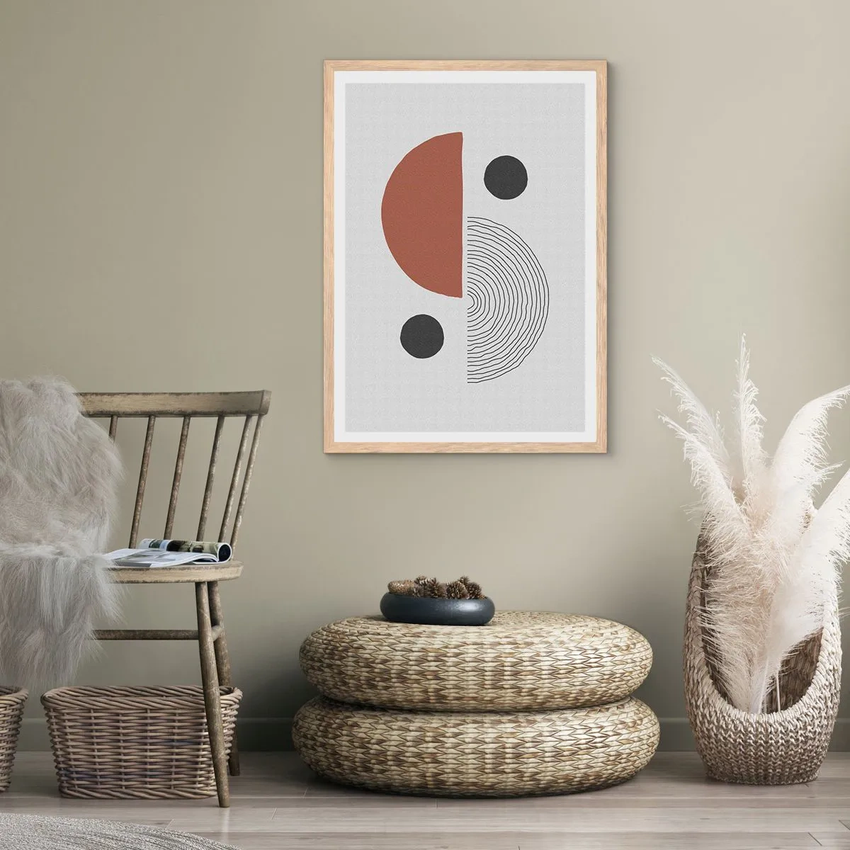 Póster en marco roble claro - La perfección del círculo - 50x70 cm