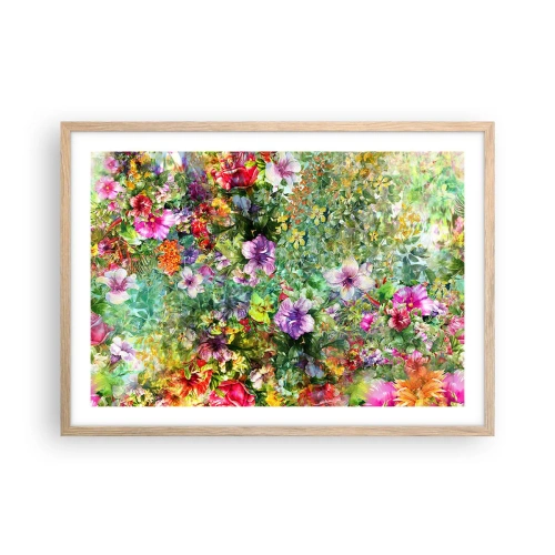 Póster en marco roble claro - En flores a la perdición - 70x50 cm