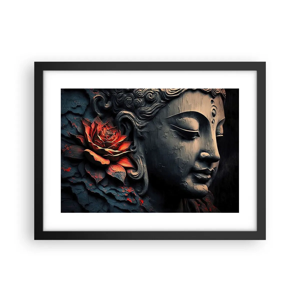 Póster en marco negro - En sintonía con el mundo - 40x30 cm