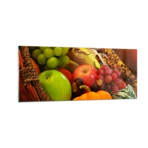Cuadro sobre vidrio - Impresiones sobre Vidrio - Cesta de la cosecha - 100x40 cm