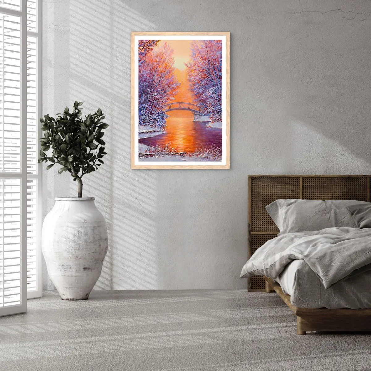 Póster en marco roble claro - Reunámonos aquí - 50x70 cm