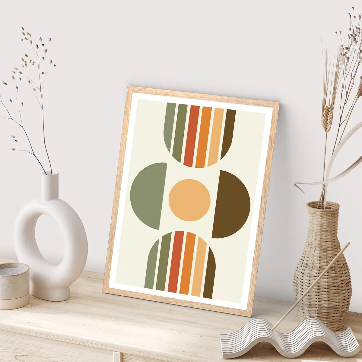 Póster en marco roble claro - Los tonos de la tierra - 50x70 cm