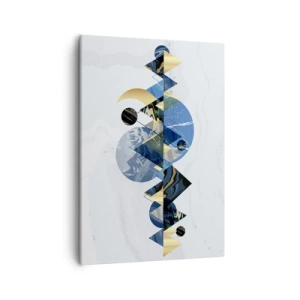 Cuadro sobre lienzo - Impresión de Imagen - Patrones geométricos abstractos con motivos montañosos - 50x70cm - Paisaje geométrico - Decoración de pared moderna para salón y dormitorio ARTTOR