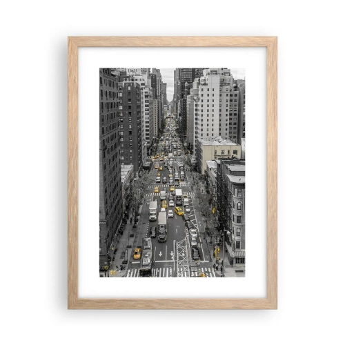 Póster en marco roble claro - La vida de Nueva York - 30x40 cm