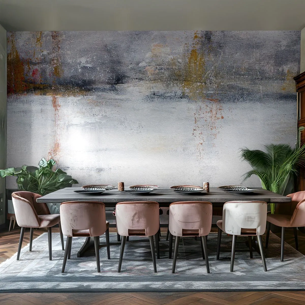 Fotomural Autadhesivo Deluxe Sticker - Tras una cortina de aire - Abstracción, Pedazo, Cuadro - 200x140 cm