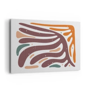 Cuadro sobre lienzo - Impresión de Imagen - Patrón orgánico con líneas radiantes en tonos cálidos. - 120x80cm - Composición orgánica - Decoración de pared moderna para salón y dormitorio ARTTOR