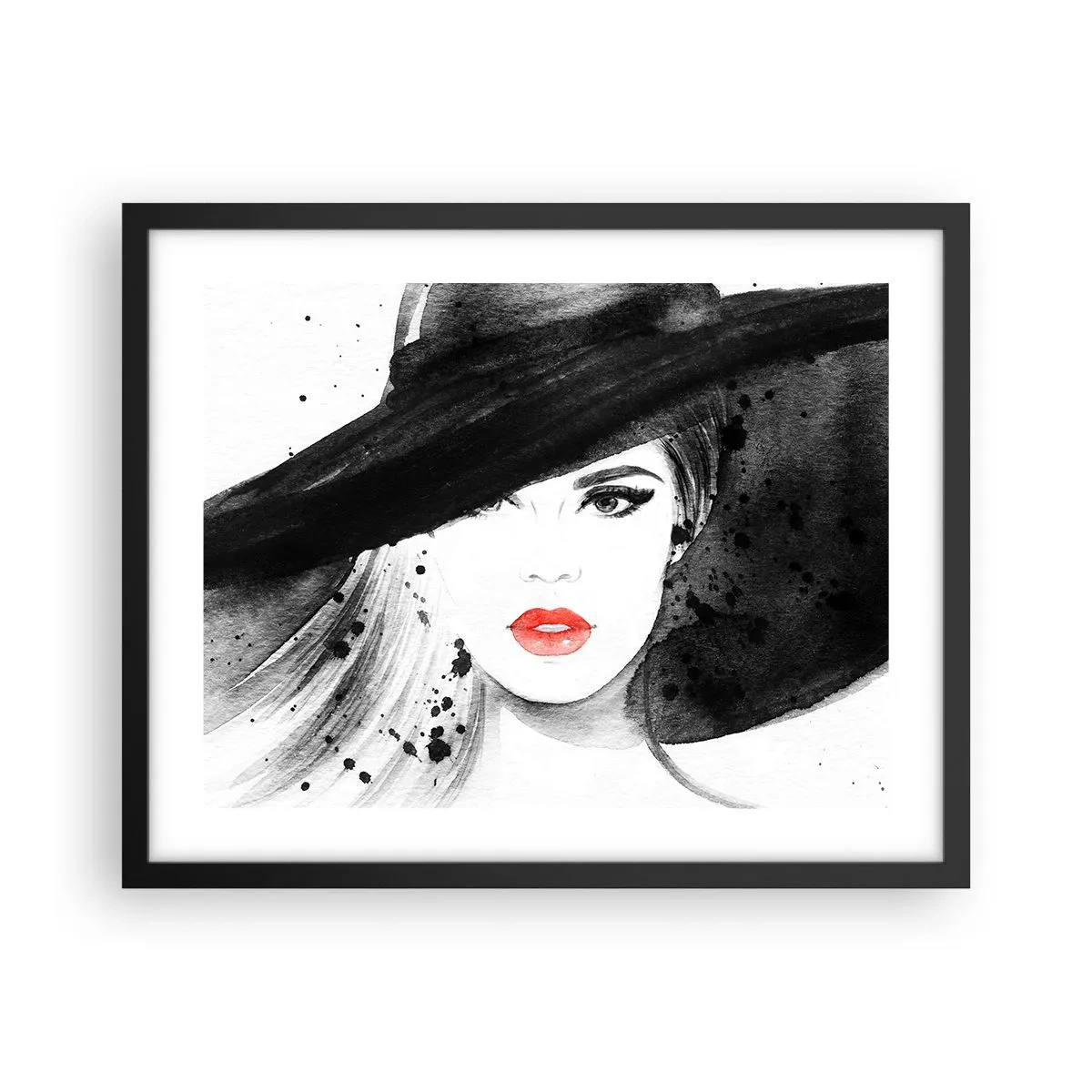 Póster en marco negro - Dama de negro - 50x40 cm