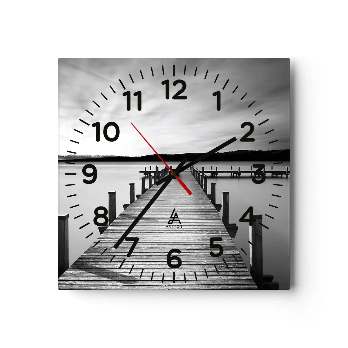 Reloj de pared - Reloj de vidrio - En el lago de la paz - 40x40 cm