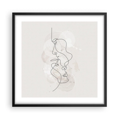 Póster en marco negro - En un abrazo - 50x50 cm