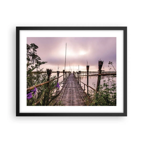 Póster en marco negro - La tranquilidad de Asia - 50x40 cm