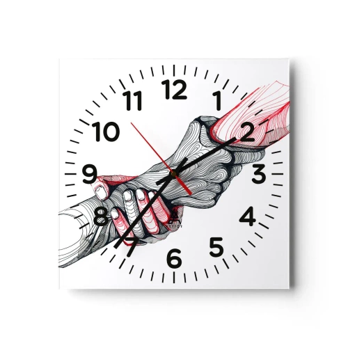 Reloj de pared - Reloj de vidrio - Estás en buenas manos - 30x30 cm