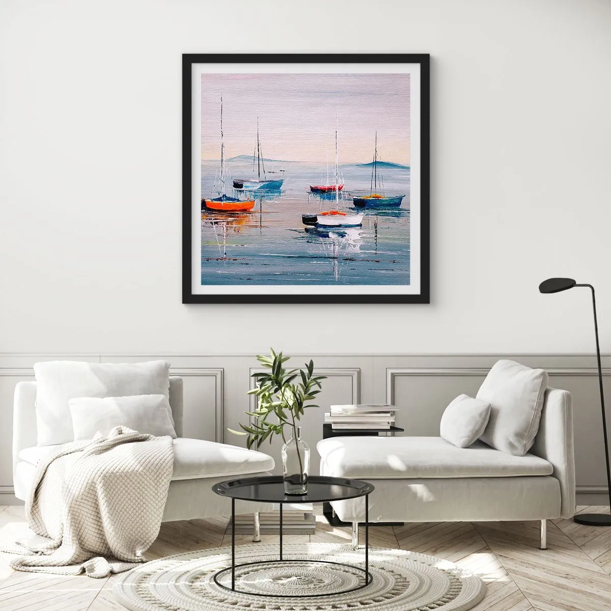 Póster en marco negro - Un más que merecido descanso - 40x40 cm