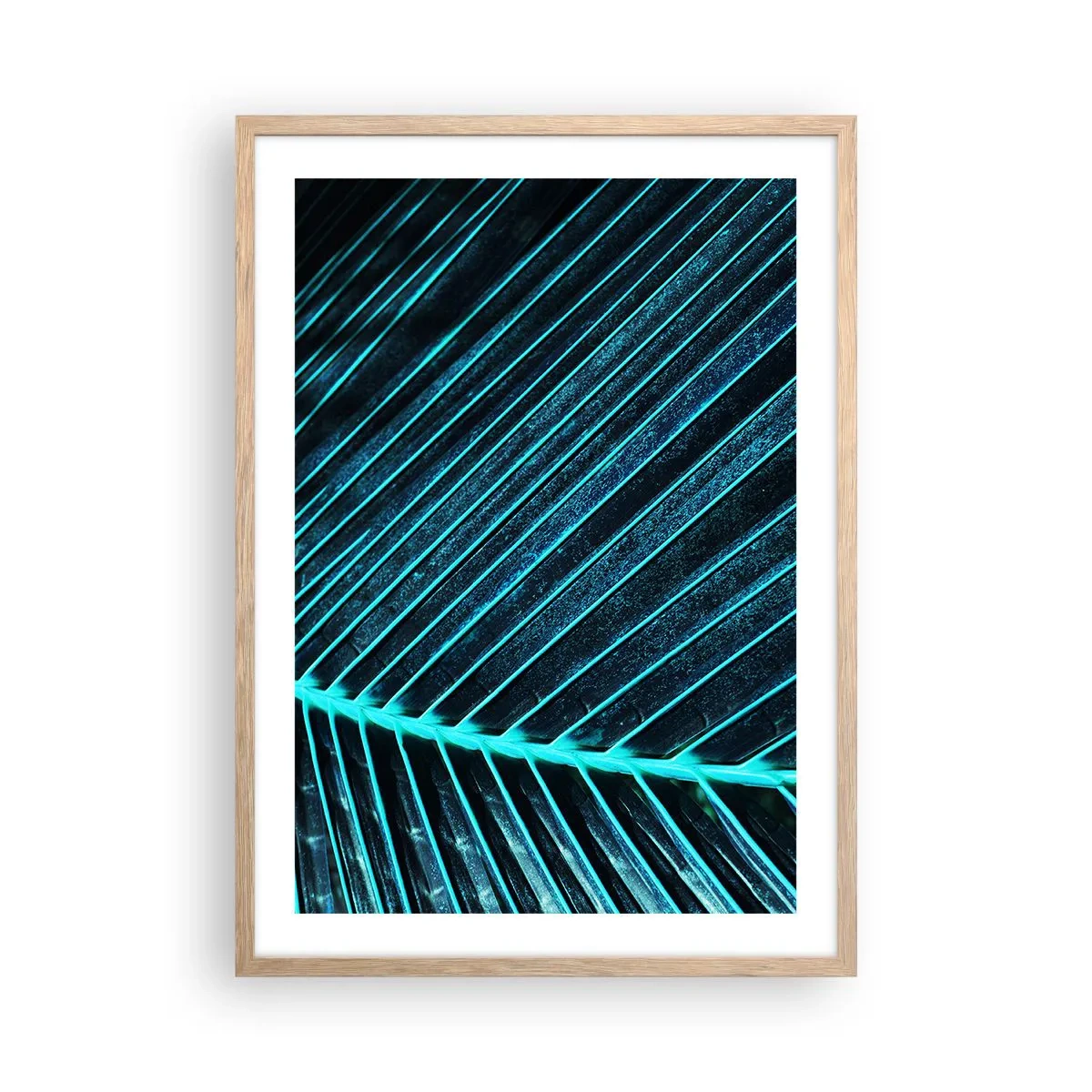 Póster en marco roble claro - La textura del verde - 50x70 cm