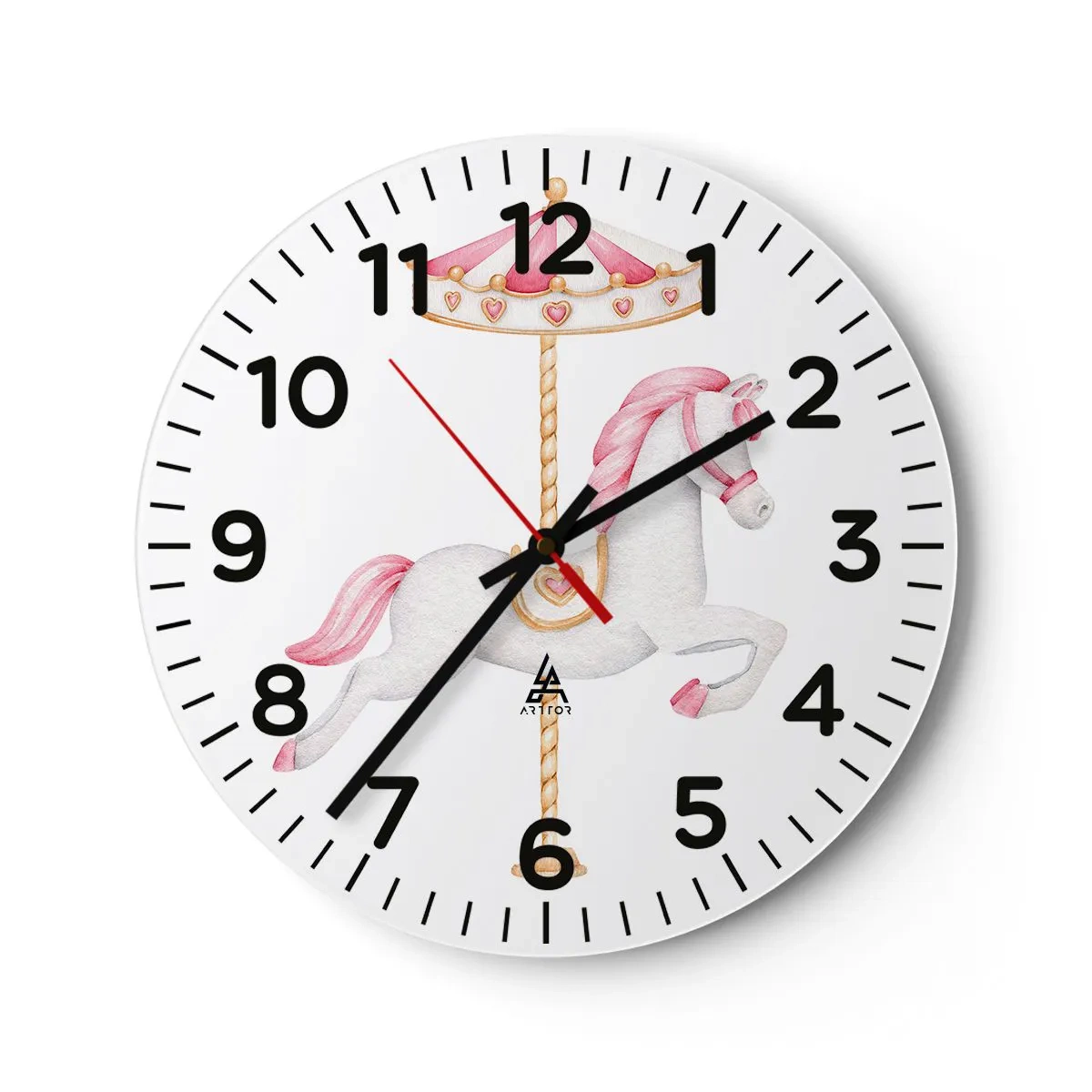Reloj de pared - Reloj de vidrio - Partió al galope - 30x30 cm