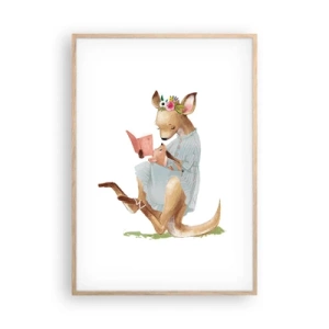 Póster en marco roble claro - Léeme un cuento, mamá - 70x100 cm