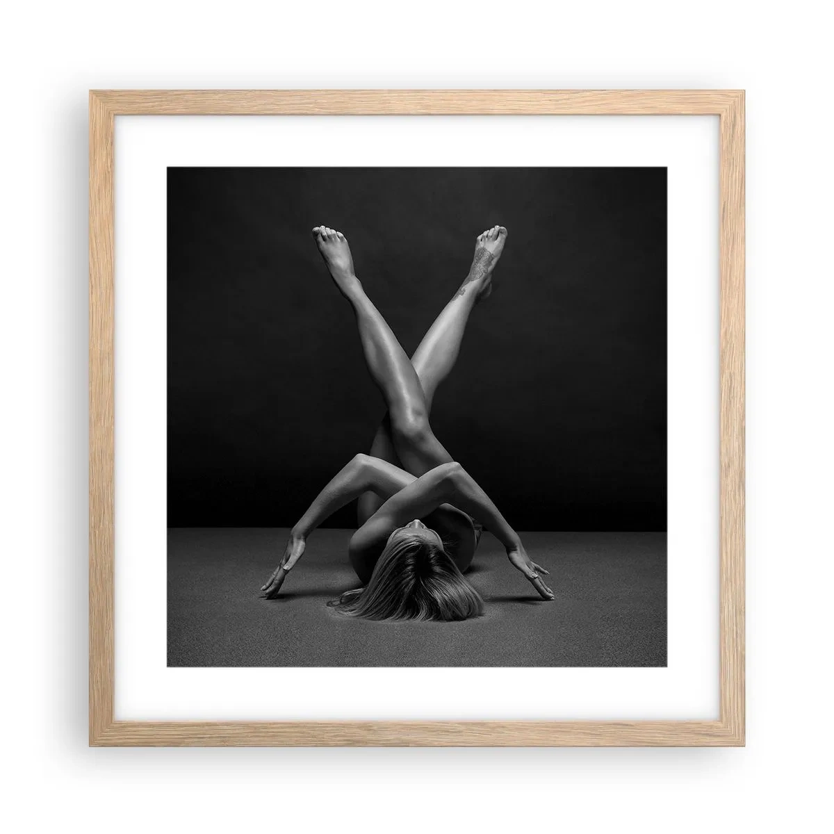 Póster en marco roble claro - Geometría al desnudo - 40x40 cm