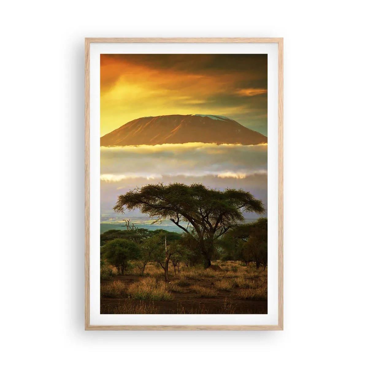 Póster en marco roble claro - El sueño del viajero - 61x91 cm