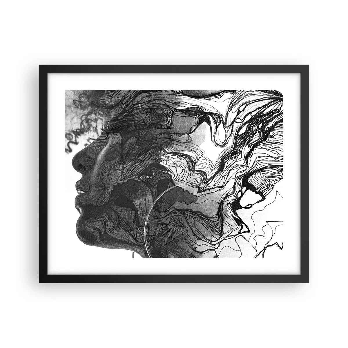 Póster en marco negro - Enredada en sueños - 50x40 cm