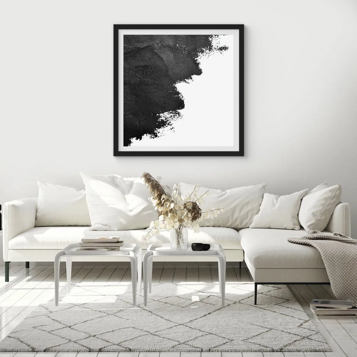 Póster en marco negro - Elementos: tierra - 30x30 cm