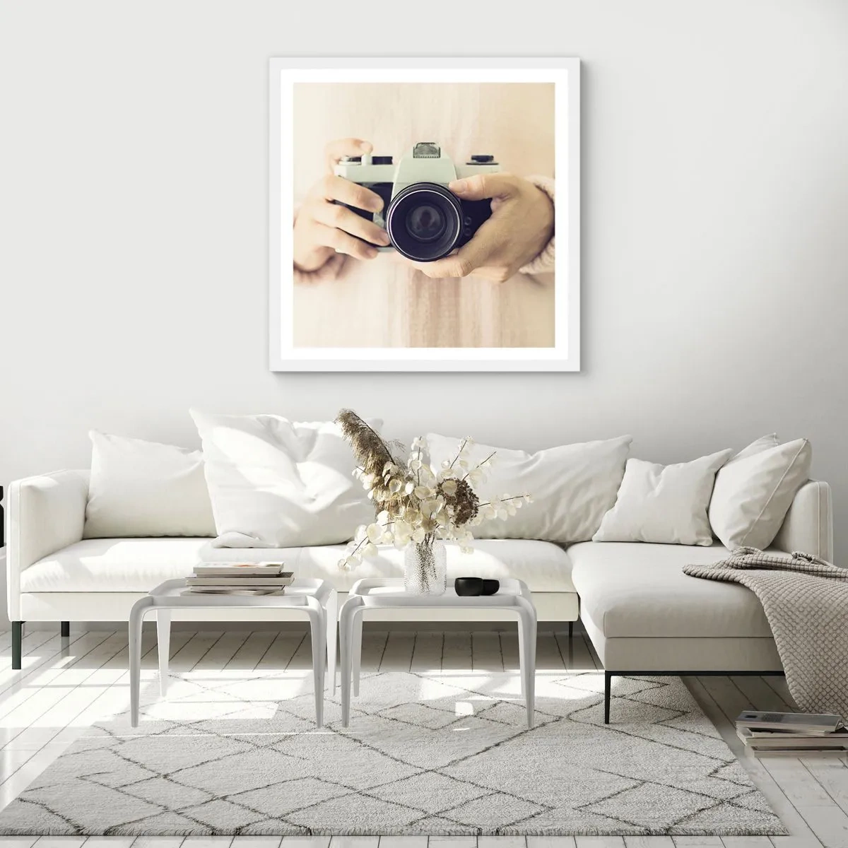 Póster en marco blanco - Una visión diferente - 40x40 cm