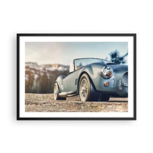 Póster en marco negro - Coche clásico descapotable en un entorno pintoresco - 70x50cm - Porque el estilo importa - Decoración de pared moderna para salón y dormitorio ARTTOR