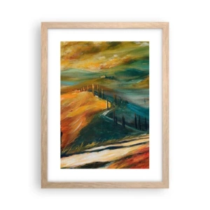 Póster en marco roble claro - Paisaje toscano - 30x40 cm