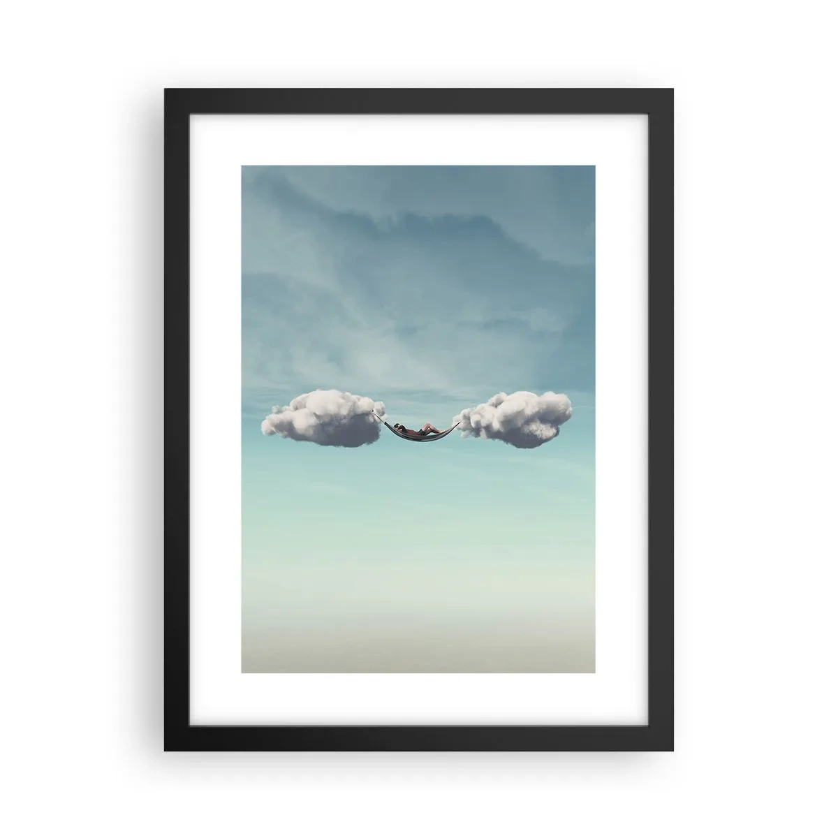 Póster en marco negro - La felicidad del momento - 30x40 cm