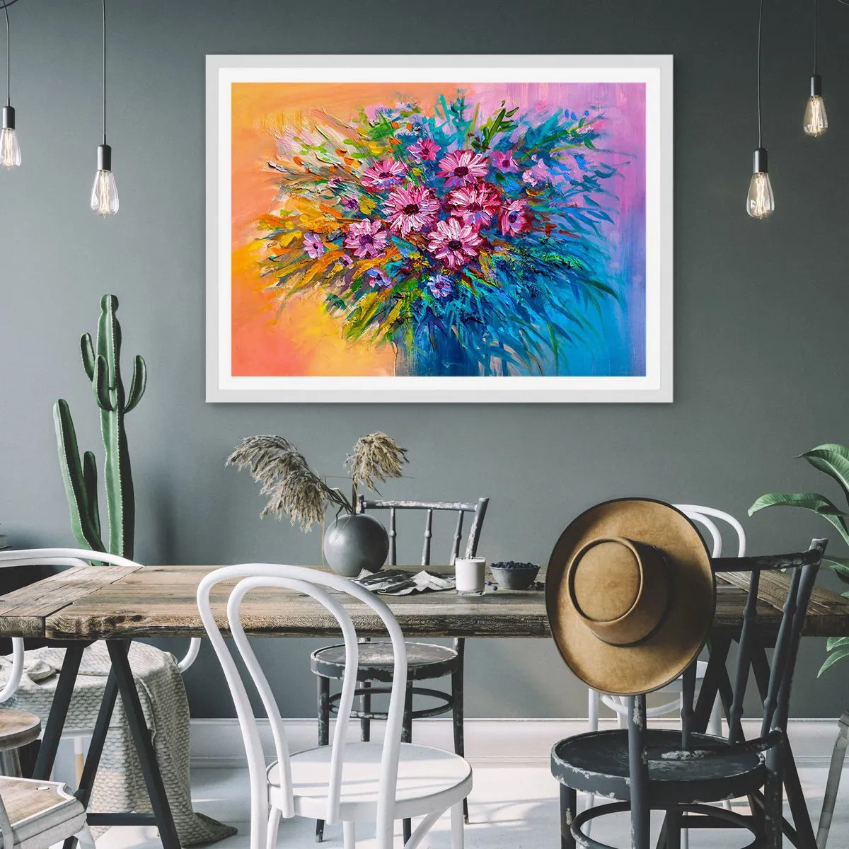 Póster en marco blanco - La energía de la vida - 100x70 cm