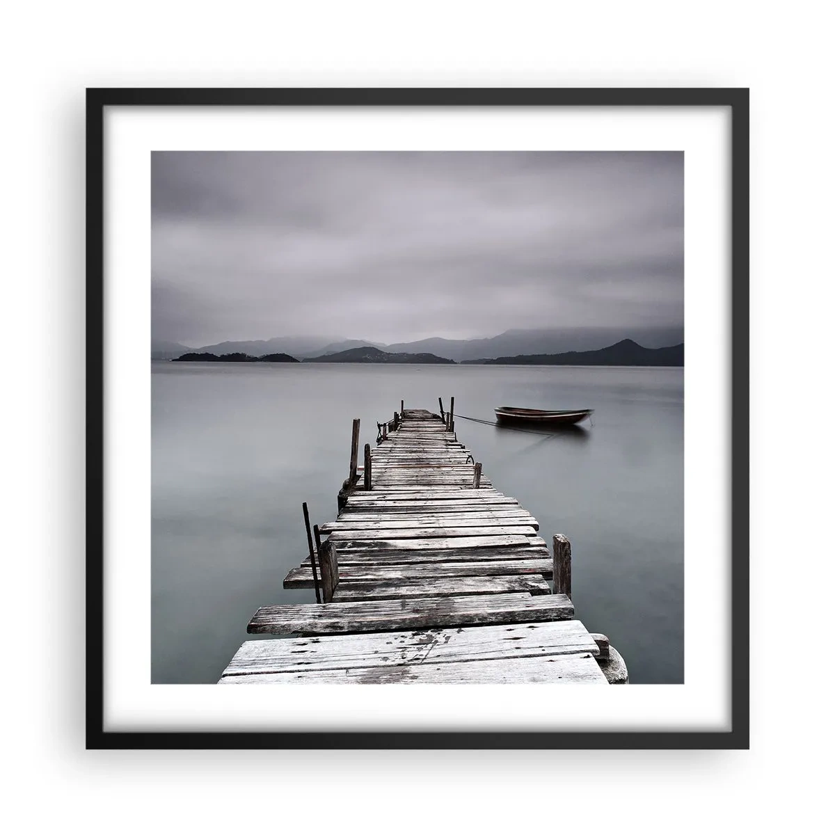 Póster en marco negro - Mañana partimos - 50x50 cm