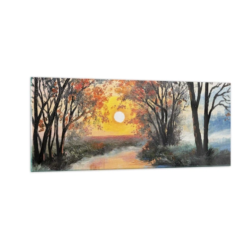 Cuadro sobre vidrio - Impresiones sobre Vidrio - Ambiente otoñal - 100x40 cm