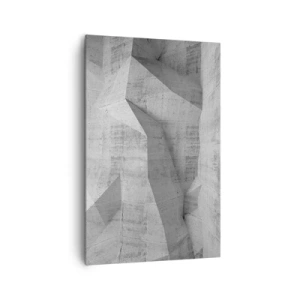 Cuadro sobre lienzo - Impresión de Imagen - Formas geométricas de hormigón en gris - 80x120cm - Un verdadero desafío - Decoración de pared moderna para salón y dormitorio ARTTOR