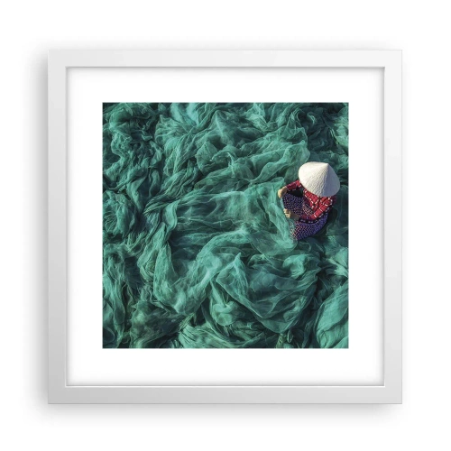 Póster en marco blanco - En un mar de redes - 30x30 cm