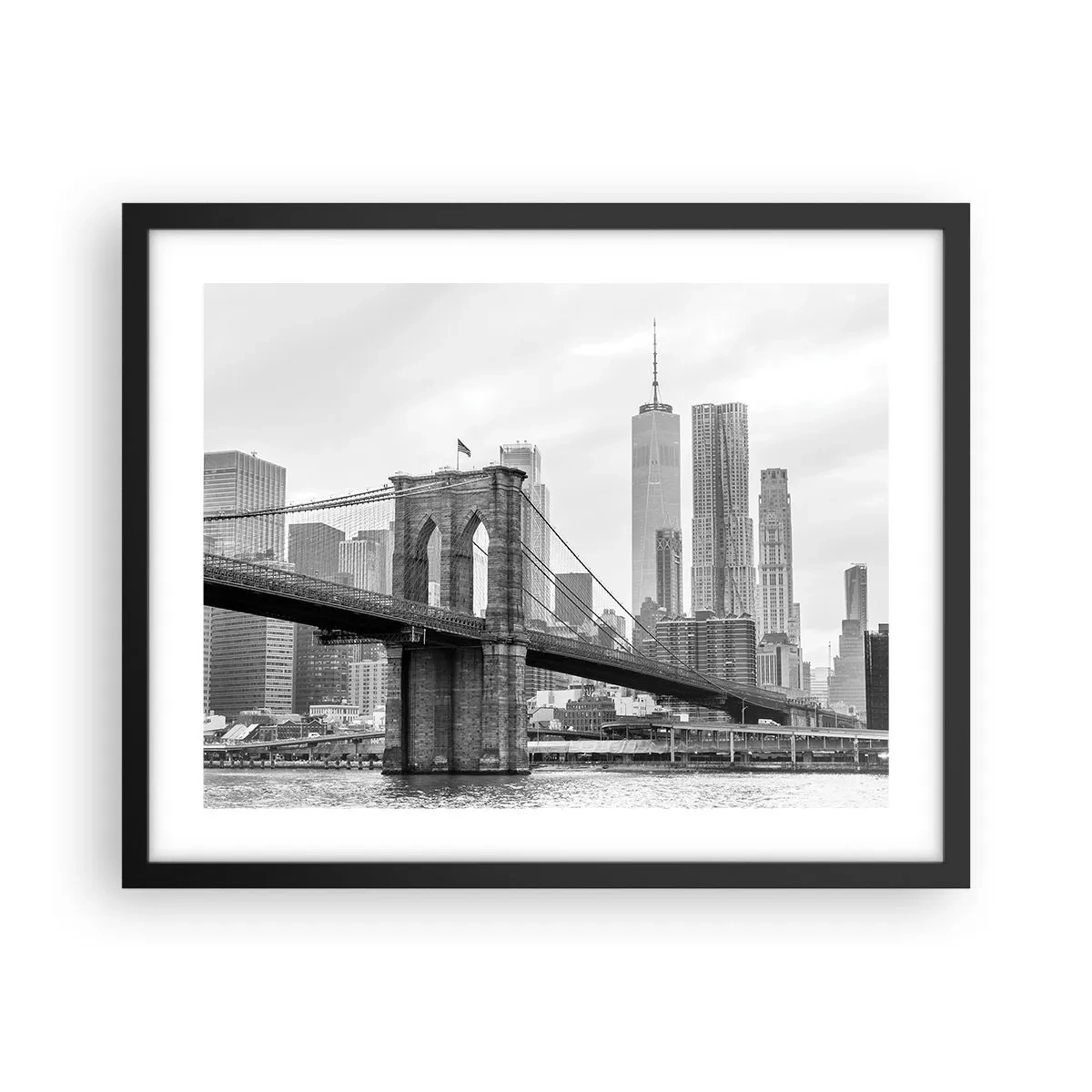 Póster en marco negro - Vibraciones de Nueva York - 50x40 cm
