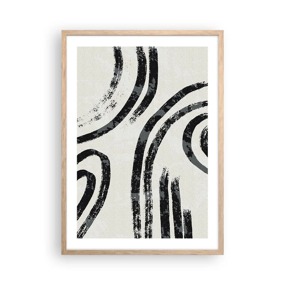 Póster en marco roble claro - A medias - 50x70 cm