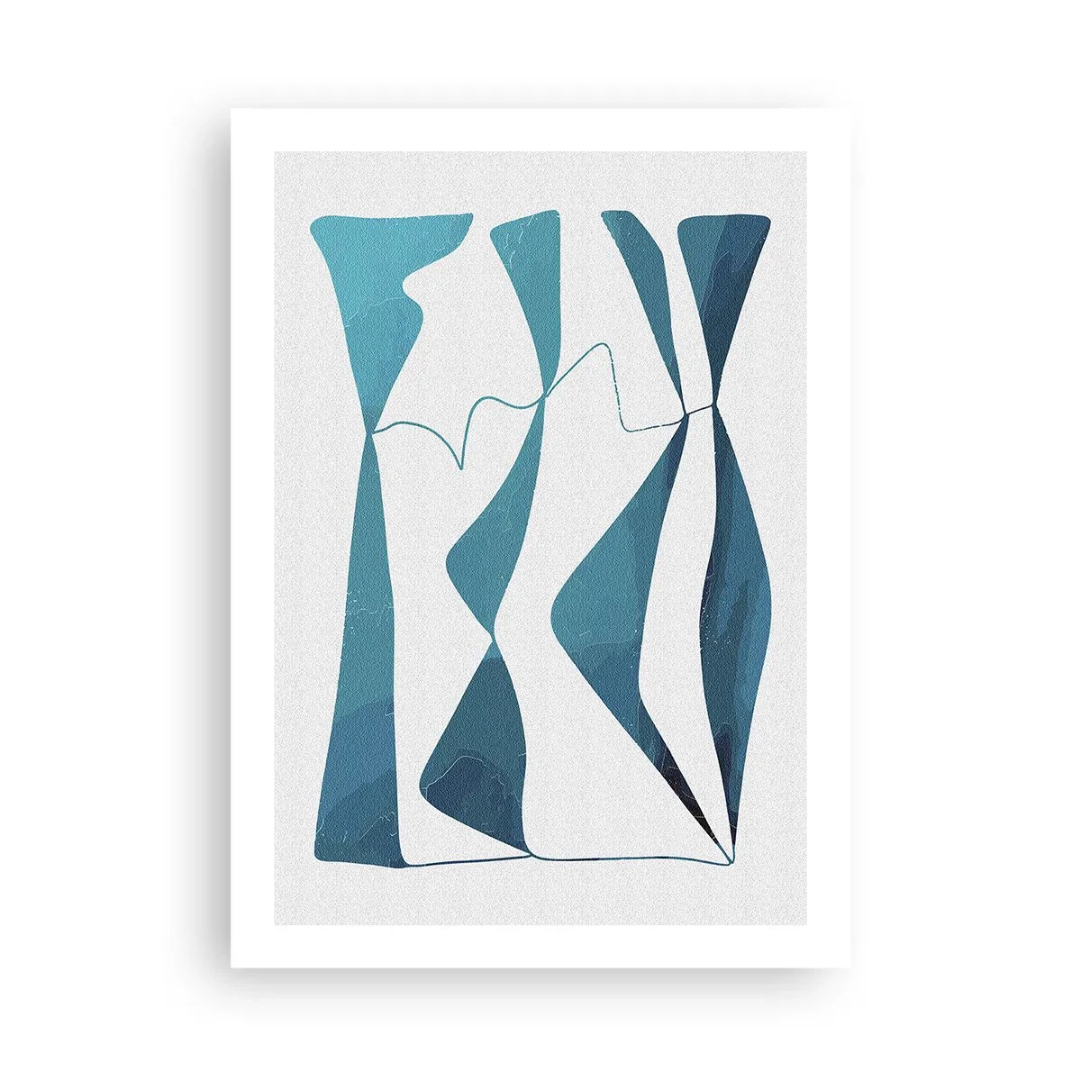 Póster - Una composición abstracta en tonos azules con líneas dinámicas. - 50x70cm - Abstracción: un compuesto turquesa - Decoración de pared moderna para salón y dormitorio ARTTOR