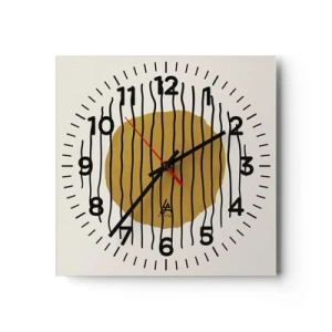 Reloj de pared - Reloj de vidrio - Abstracción cálida - 40x40 cm