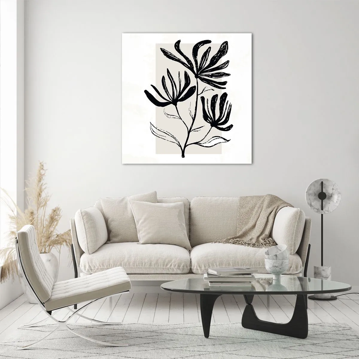 Cuadro sobre vidrio - Impresiones sobre Vidrio - Esbozo para un herbario - 70x70 cm