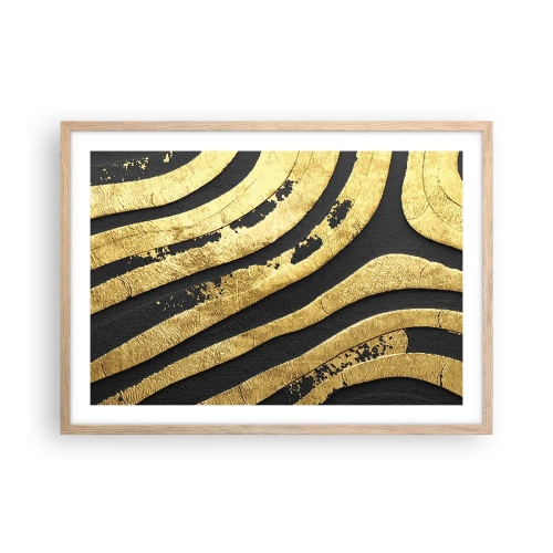 Póster en marco roble claro - Todo fluye - 70x50 cm