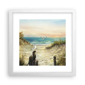 Póster en marco blanco - Un retiro ventoso - 30x30 cm