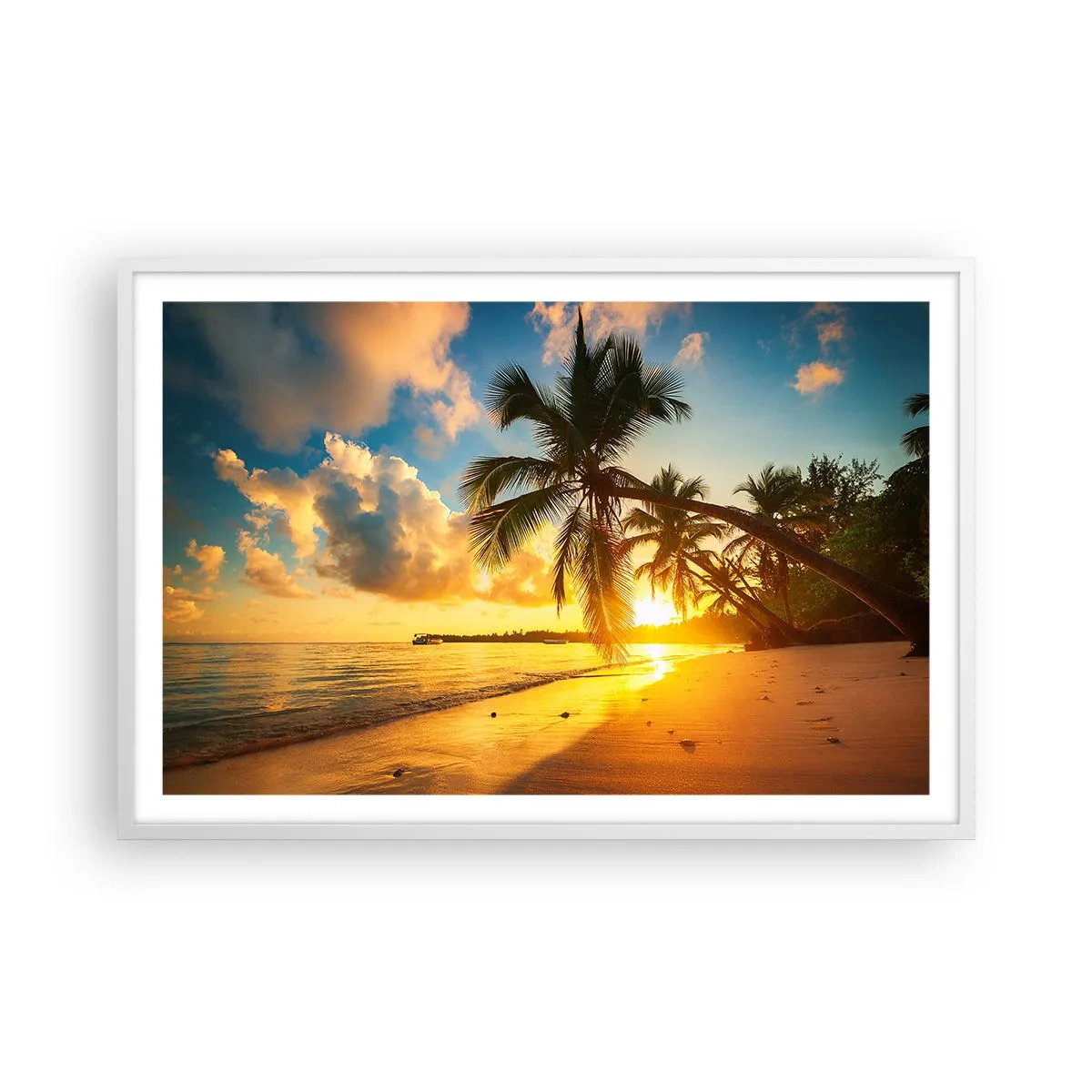 Póster en marco blanco - Un sueño caribeño - 91x61 cm